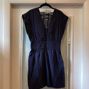 Mango MNG Collection Navy Kimono Cutout Dress